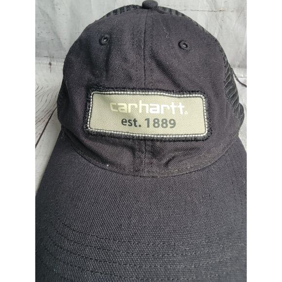 Carhartt Est. 1889 Patch Hat Mens Snapback Black Mesh Back Truck Hat - Picture 2 of 8